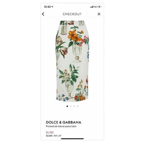 Dolce & Gabbana Printed Silk-Blend Pencil Skirt - Size medium but altered to sma - Picture 4 of 4